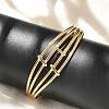 304 Stainless Steel Cuff Bangles for Women BJEW-B120-01G-02-3