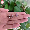 Anti-Tarnish Rhodium Plated Platinum 925 Sterling Silver Micro Pave Cubic Zirconia Hoop Earrings AA4054-2-4