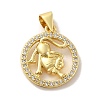 Zodiac Theme Brass Micro Pave Cubic Zirconia Pendants KK-M273-05D-G-1