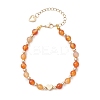 Natural Carnelian Beaded Bracelets BJEW-JB12752-01-2