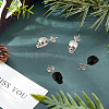 ANATTASOUL 2 Pairs 2 Colors Gothic Alloy Skull Stud Earrings for Women EJEW-AN0002-18-7
