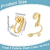 48Pcs 3 Colors Iron Clip-on Earring Findings IFIN-AR0001-38-2