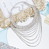 1Pc Brass Rhinestone Cup Chains Multi Layered Necklace NJEW-FG0001-12-3