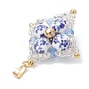 Handmade Flower Printed Porcelain Ceramic Pendants PALLOY-MZ01252-4