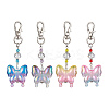 4Pcs Acrylic Butterfly Pendants Decorations HJEW-JM01595-1