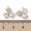 Brass Micro Pave Clear Cubic Zirconia Pendants KK-G491-06G-3