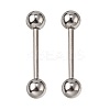 304 Stainless Steel Straight Barbell Tongue Rings X-STAS-R115-29A-P-1