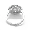 Adjustable Rhodium Plated 925 Sterling Silver Finger Ring Components STER-L055-033P-3