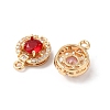 Brass Micro Pave Cubic Zirconia Charms KK-C062-005G-2