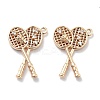 Rack Plating Brass Clear Cubic Zirconia Pendants KK-M102-16G-A-1