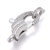 Brass Micro Pave Cubic Zirconia Lobster Claw Clasp ZIRC-M108-01A-P-1