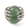Oval Natural Green Aventurine Finger Ring G-Q184-06C-P-2