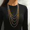 Bohemian Style Plastic Long Bicone Beads Multi Layered Necklaces for Women's Daily Parties DF6907-3-1