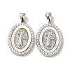 Rack Plating Brass Cubic Zirconia Shell Pendants KK-S368-11P-1