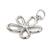 Rack Plating Brass & Clear Cubic Zirconia  Pendants KK-S372-18P-2