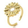 Brass Micro Pave Clear Cubic Zirconia Open Cuff Rings for Women RJEW-Z070-04G-03-1