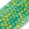 Spray Painted Crackle Glass Beads Strands CCG-Q002-8mm-07-2