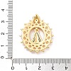 Rack Plating Brass Micro Pave Clear Cubic Zirconia Pendants KK-C063-18G-3