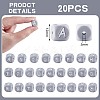 20Pcs Grey Cube Letter Silicone Beads 12x12x12mm Square Dice Alphabet Beads with 2mm Hole Spacer Loose Letter Beads for Bracelet Necklace Jewelry Making JX436A-2