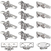 24Pcs 3 Styles Brass Pave Clear Cubic Zirconia Connector Charms KK-SC0004-24S-1