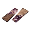 Opaque Resin & Walnut Wood Pendants RESI-T058-04E-3