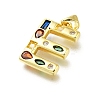 Brass Micro Pave Clear Cubic Zirconia Pendants KK-G521-01G-E-01-2