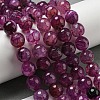 Faceted Natural Dragon Veins Agate Beads Strands G-F447-12mm-L02-2