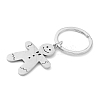 201 Stainless Steel Christmas Gingerbread Man Keychain LS-KEYC-H021-04P-2