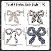 4Pcs 4 Styles Bowknot Glass Rhinestone Beading Flower Applqiues PATC-GO0001-11-2