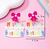 Birthday Cake Acrylic Dangle Stud Earrings FS-WG75373-02-2