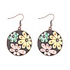 Bohemian Alloy Enamel & Wood Pendant Necklaces & Dangle Earrings Sets FS-WGC69E7-01-5