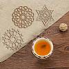 12Pcs 6 Styles Wood Cup Mats AJEW-CJ0001-37-7