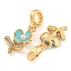 Rack Plating Alloy Enamel Flower European Dangle Charms FIND-B034-15G-02-2