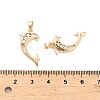 Brass Micro Pave Clear Cubic Zirconia Pendants Bails KK-B133-04G-01-3