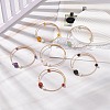 Natural Gemstone & Pearl Round Beaded Bangle BJEW-JB08464-2