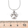 304 Stainless Steel Dog Paw Print Pendant Necklaces for Women NJEW-Z044-13P-5
