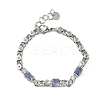 Natural Blue Spot Jasper Link Chain Bracelets for Women BJEW-Z148-06P-05-2