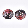 Starry Sky Pattern Printed Glass Cabochons GGLA-N004-25mm-D50-1