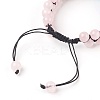 Chakra Natural Rose Quartz Braided Bead Bracelets BJEW-O164-A07-2