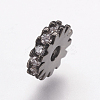 Brass Micro Pave Cubic Zirconia Bead Spacers ZIRC-E143-21B-2