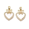 Brass Micro Pave Clear Cubic Zirconia Pendants KK-N254-202G-1