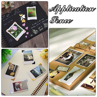 12Pcs 6 Styles Retro Hot Stamping Paper Photo Corner Self-Adhesive Stickers AJEW-CJ0001-53-1