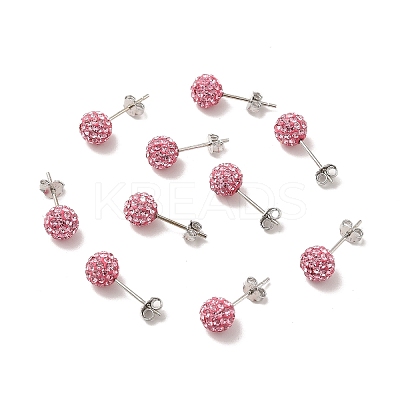 Sexy Valentines Day Gifts for Her 925 Sterling Silver Austrian Crystal Rhinestone Ball Stud Earrings Q286J111-1