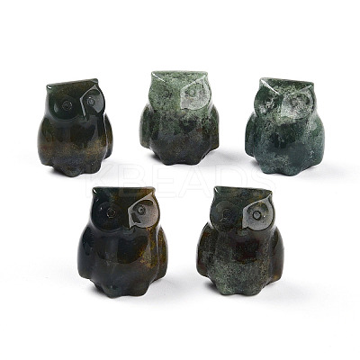 Natural Indian Agate Owl Display Decorations G-N345-04E-1