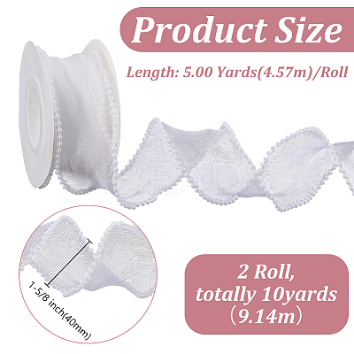 5 Yards Acrylic Fibers Wrinkle Ribbon OCOR-WH0070-210C-1