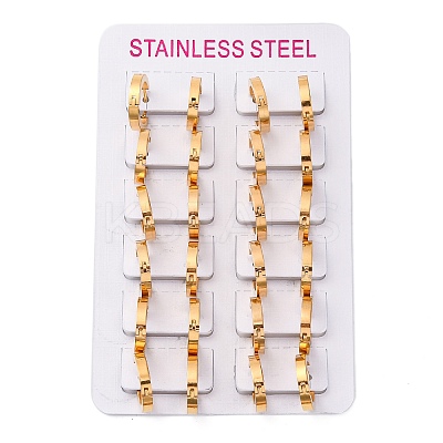 304 Stainless Steel Polishing effect Hoop Earrings EJEW-M001-15G-1