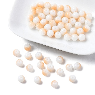 Two Tone Opaque Baking Paint Glass Beads Strands DGLA-YW0001-18A-1