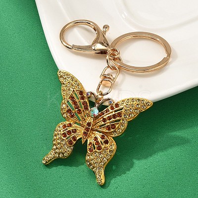Butterfly Alloy Rhinestone Keychain KEYC-YW00114-02-1