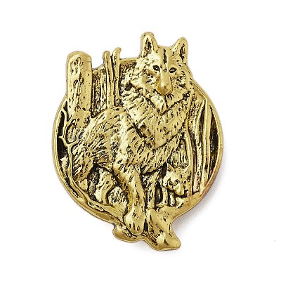 Retro Antique Golden Animal Alloy Brooches for Backpack Clothes LS-JEWB-S040-02C-AG-1
