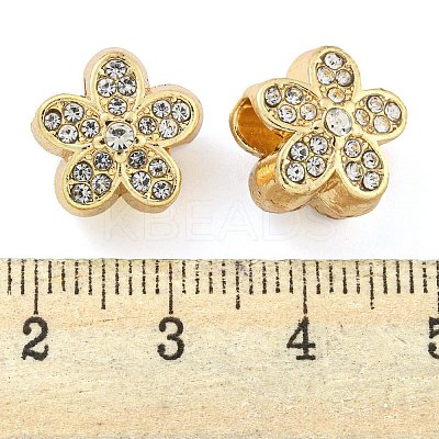 Rack Plating Alloy Rhinestone European Beads FIND-B034-17G-01-1